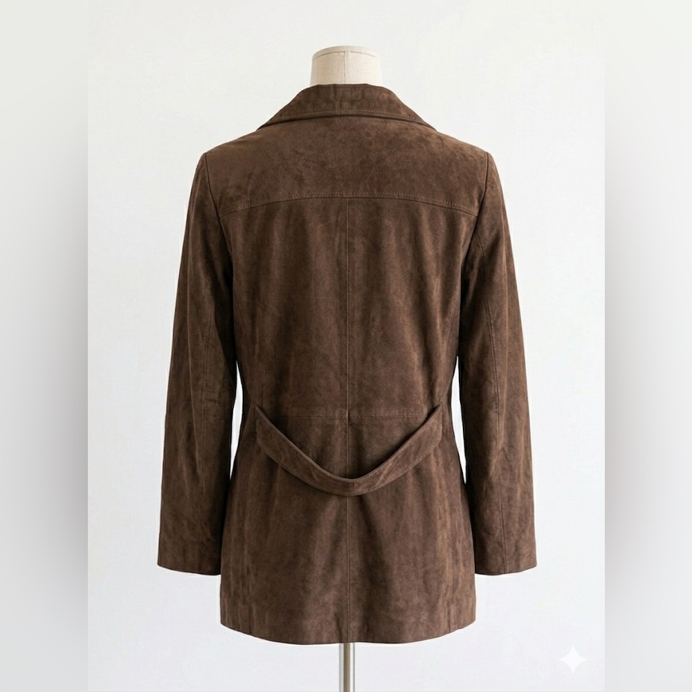 $895 NWT GOLDEN BEAR San Francisco Suede Leather Blazer Coat Brown Size Medium - Picture 2 of 11